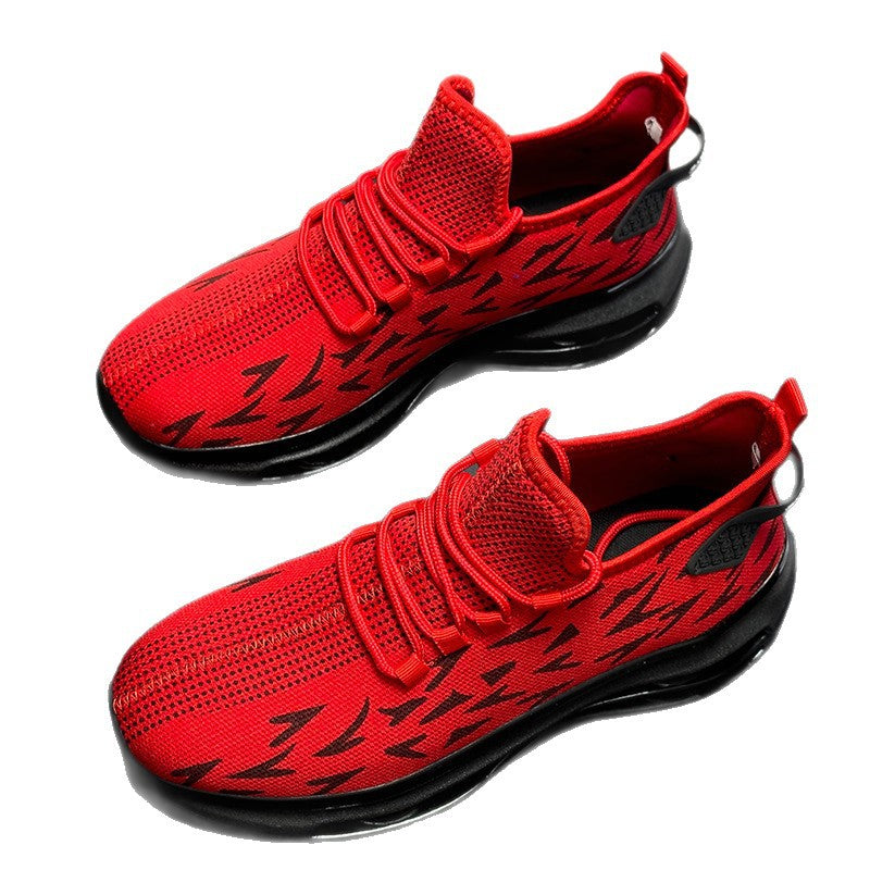 Cross-Border Summer New Lace-Up Mesh Lightweight Breathable Running Shoes Air Cushion Hiking Shoes Casual Sports Trendy Shoes Versatile