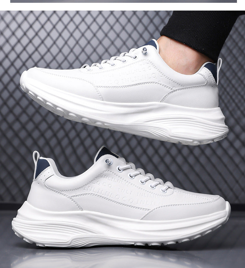 Sports Shoes for Men 2026 New Trendy Genuine Leather Lightweight Soft-Soled Casual Shoes for Students Running Outdoor High-End Men's Shoes