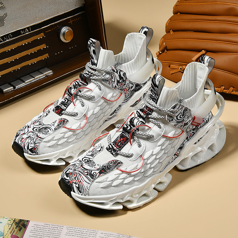 National Trend Blade Running Shoes for Men 2025 New Spring Breathable Casual Sports Shoes Youth Shock-Absorbing Running Shoes