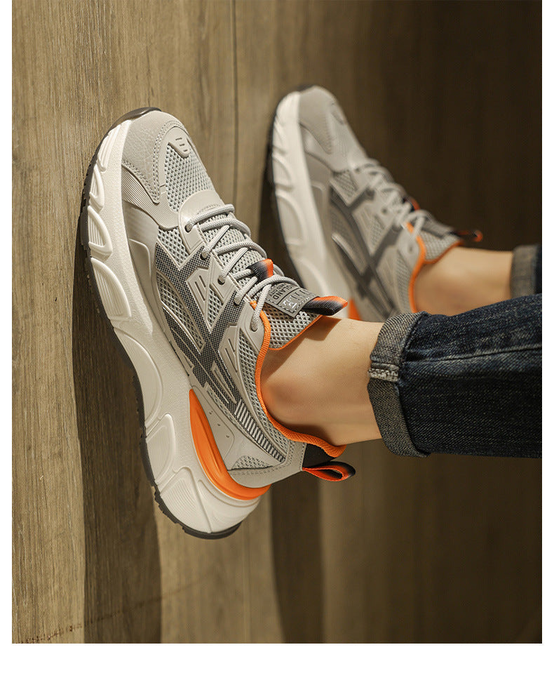 Men's New Spring Casual Comfortable Outdoor Versatile Soft-Soled Running Height-Increasing Sports Shoes for Students and Dads Trendy Shoes