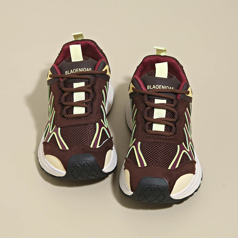 Dad Shoes for Women 2025 New Mesh Breathable Jogging Shoes Thick Sole Heightening Casual Sports Shoes