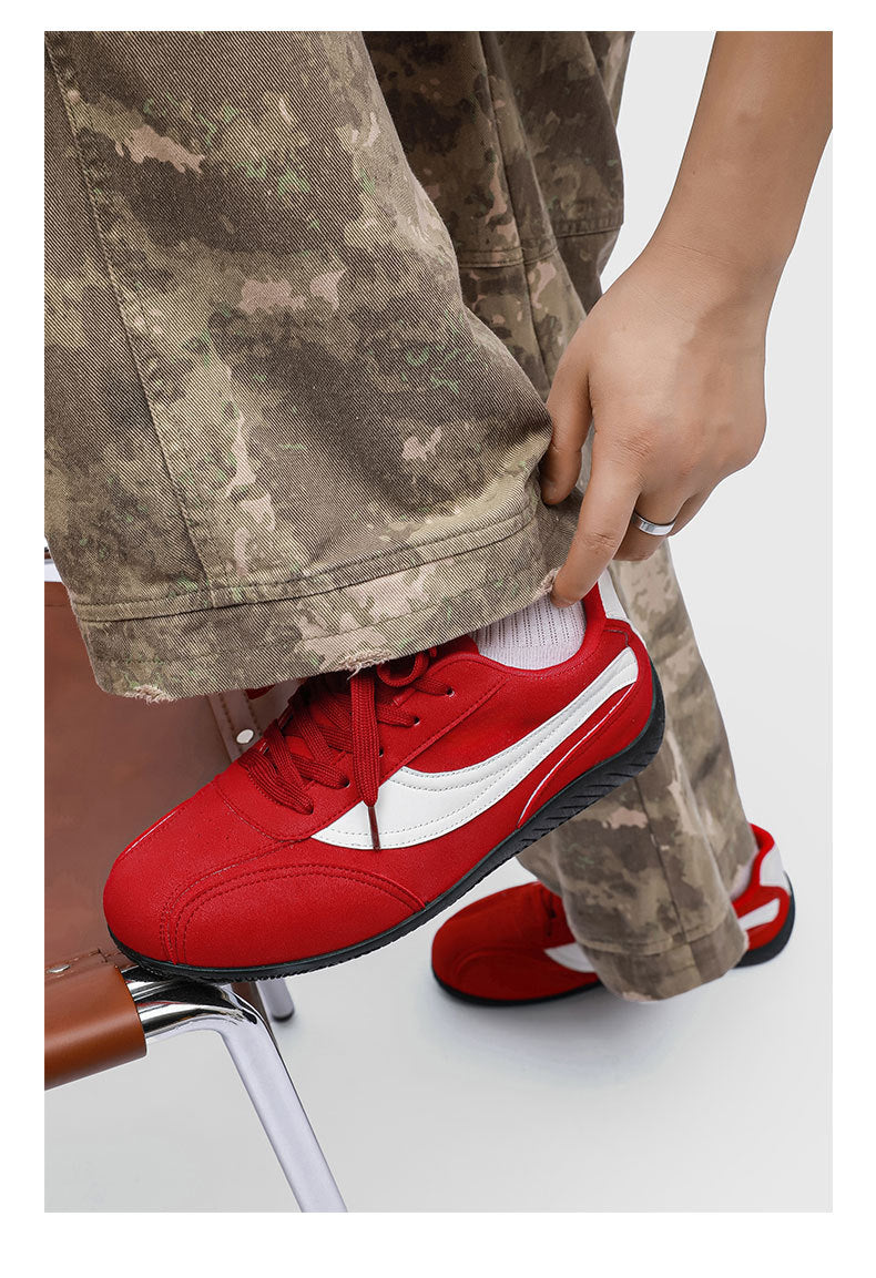Red Racing Training Shoes for Men, New Mesh Breathable Running Shoes, Sports Casual Shoes, Apple Shoes, Leather Sc01