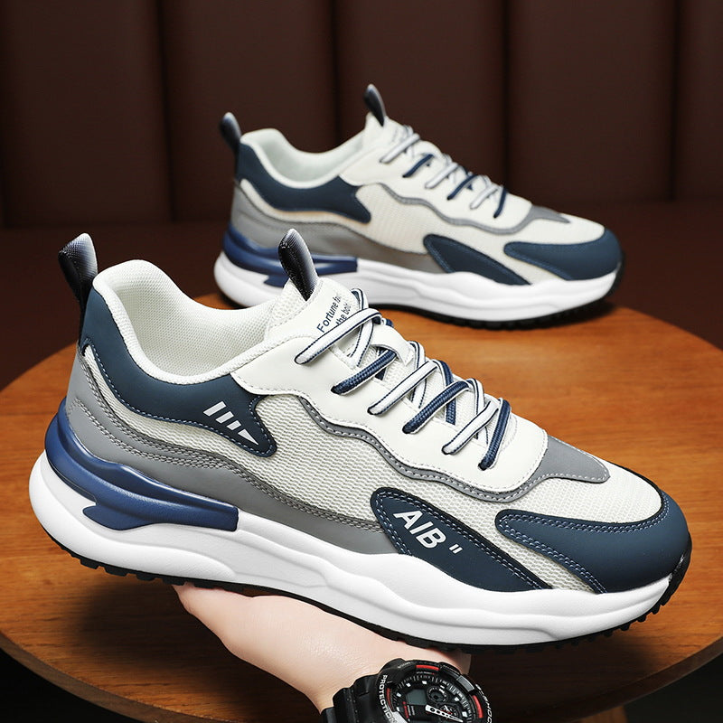 2025 Summer New All-match Men's Shoes Mesh Breathable Lightweight Soft Sole Running Shoes Men's Casual Sports Trendy Shoes