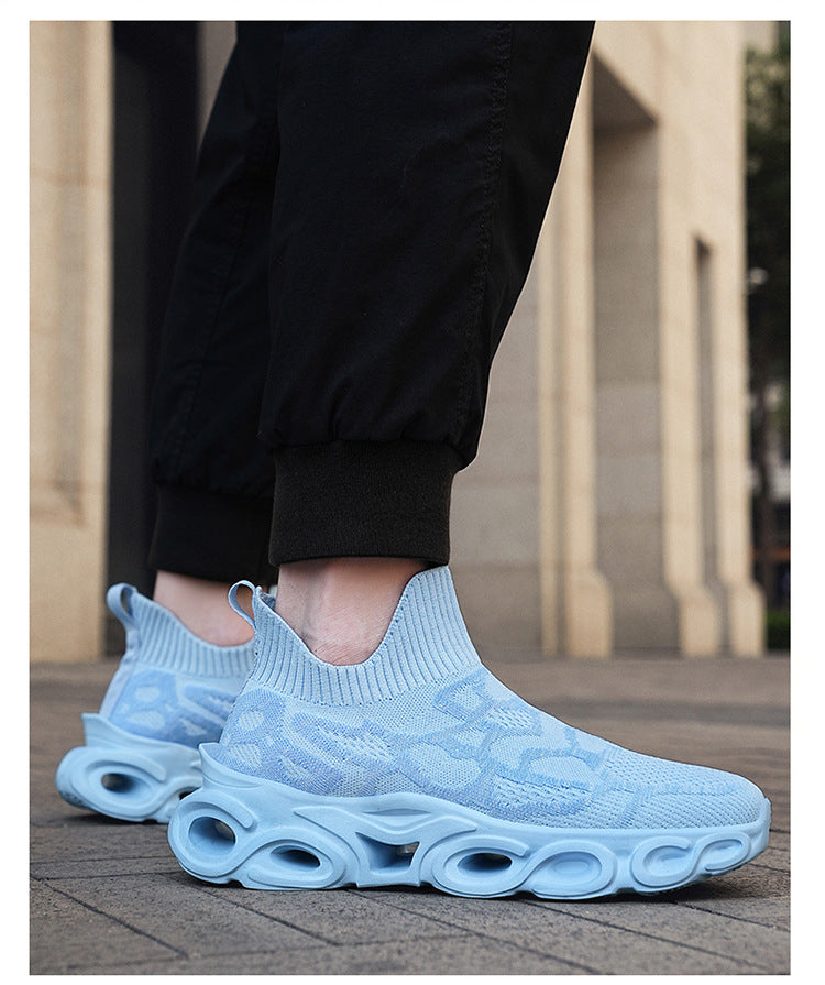 Men's Shoes Summer Breathable Flying Knitting Socks Men's Mesh Shoes Casual sneaker Blade Cross-border plus size Running Shoes Trendy