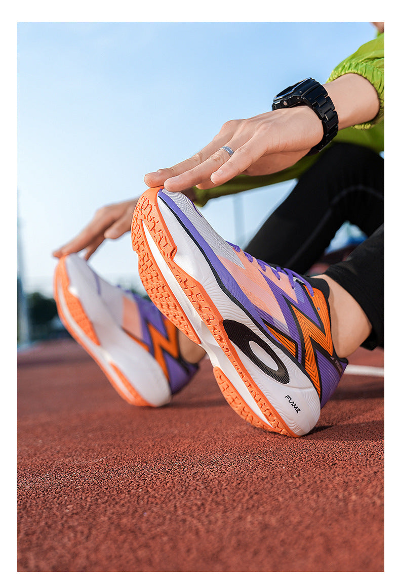 Marathon Carbon Plate Running Shoes for Men and Women, Ultra-Light Shock-Absorbing Shoes for Junior High School Students, Physical Testing Competitions, Racing Professional Sports Shoes, Lightweight