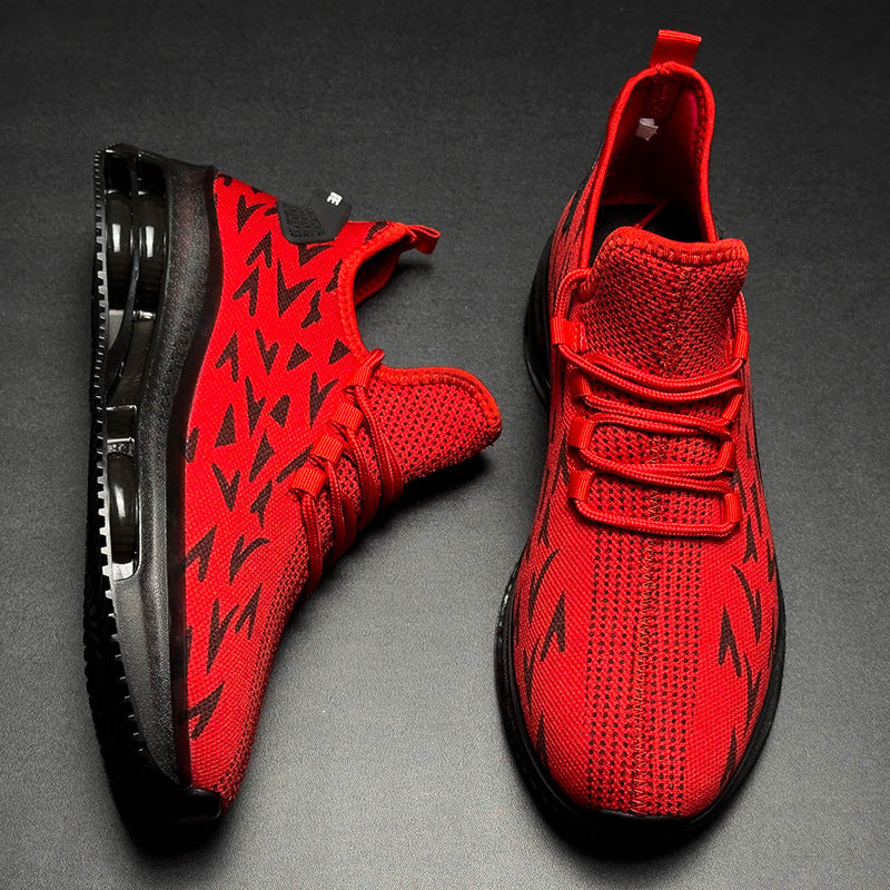 Cross-Border Summer New Lace-Up Mesh Lightweight Breathable Running Shoes Air Cushion Hiking Shoes Casual Sports Trendy Shoes Versatile