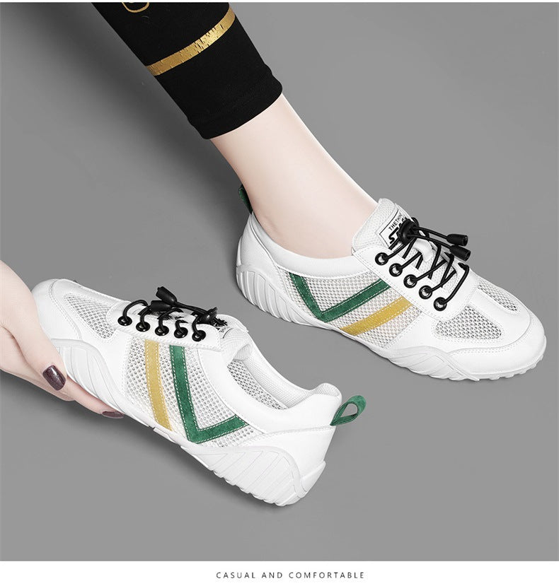Shoes 2025 New Women's Sports Casual Shoes Ins All-match Summer Mesh Shoes Breathable Mesh Flat White Shoes Trendy