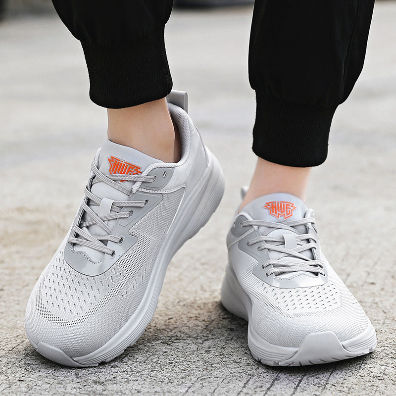 2025 New Couple Running Shoes Lightweight Shock-Absorbing Breathable Sports Shoes for Men and Women Youth Travel White Shoes Cross-Border