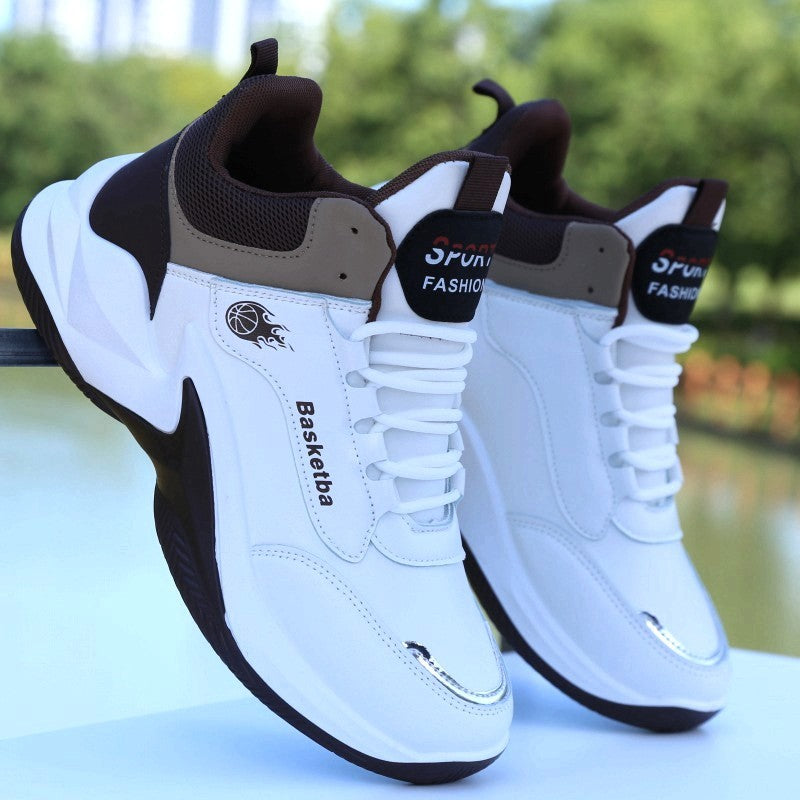 2025 New Basketball Shoes, Autum Men's Shoes, Wear-Resistant, Non-Slip, Student Running Shoes, Waterproof Leather High-Top Sports Shoes