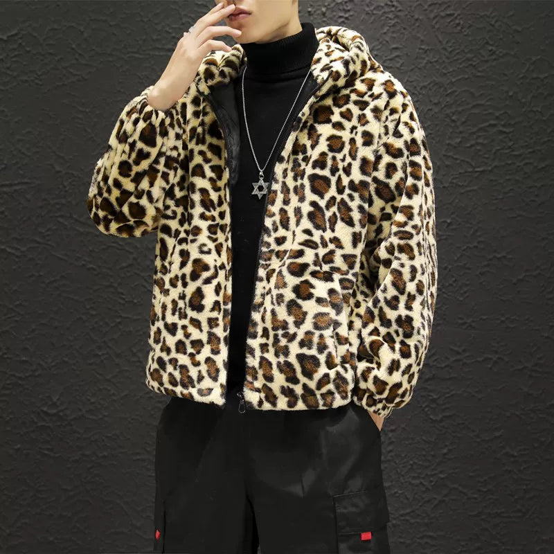 2025 Fall/winter Leopard Print Jacket Loose and Comfortable Cotton-padded Jacket Fashion Men's and Women's Autumn Warm Jacket