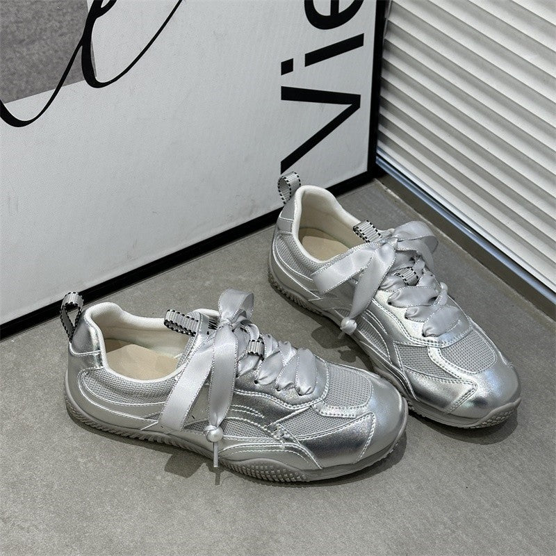 Sports Shoes for Women 2024 New Autum Women's Shoes Flats Breathable Forrest Gump Shoes Casual Versatile Ballet Moral Training Shoes Mesh