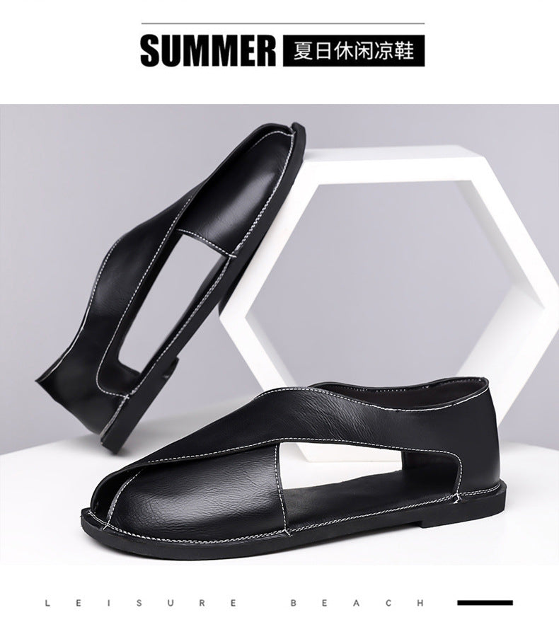 Italian Leather Sandals for Men Summer Sandals Men Casual Shoes Black Fashion Gladiator Sandals for Men Designer Shoes Zapatos