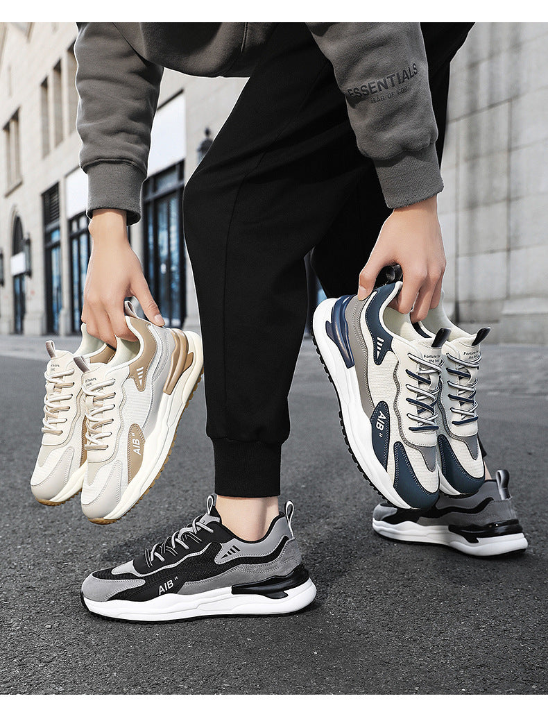 2025 Summer New All-match Men's Shoes Mesh Breathable Lightweight Soft Sole Running Shoes Men's Casual Sports Trendy Shoes