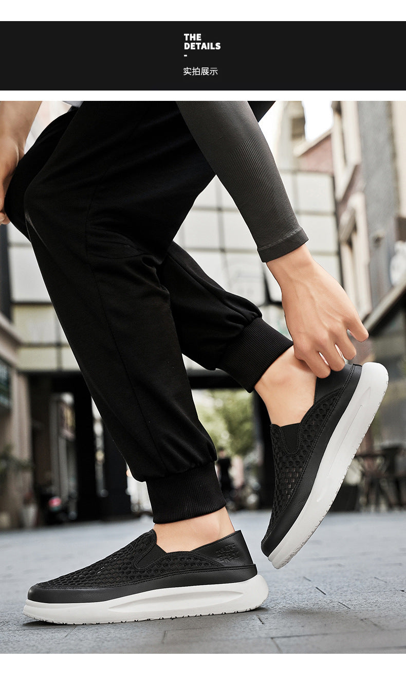 Quality Selection Men's Summer Sports Shoes 2025 Mesh Breathable Running Shoes One-Leg Outdoor Shock-Absorbing Running Shoes National Trend
