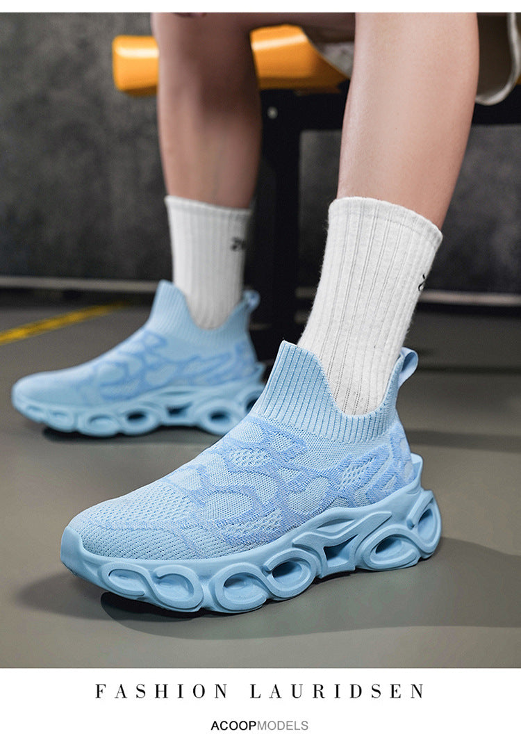Men's Shoes Summer Breathable Flying Knitting Socks Men's Mesh Shoes Casual sneaker Blade Cross-border plus size Running Shoes Trendy