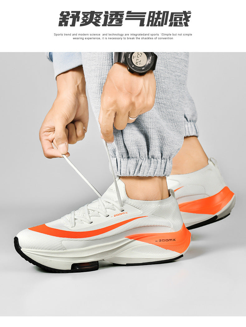 New Running Trendy Shoes Men's Air Cushion Shock Absorption 2025 Spring Lightweight Student Sports 46 Large Size Men's Shoes Casual and Breathable