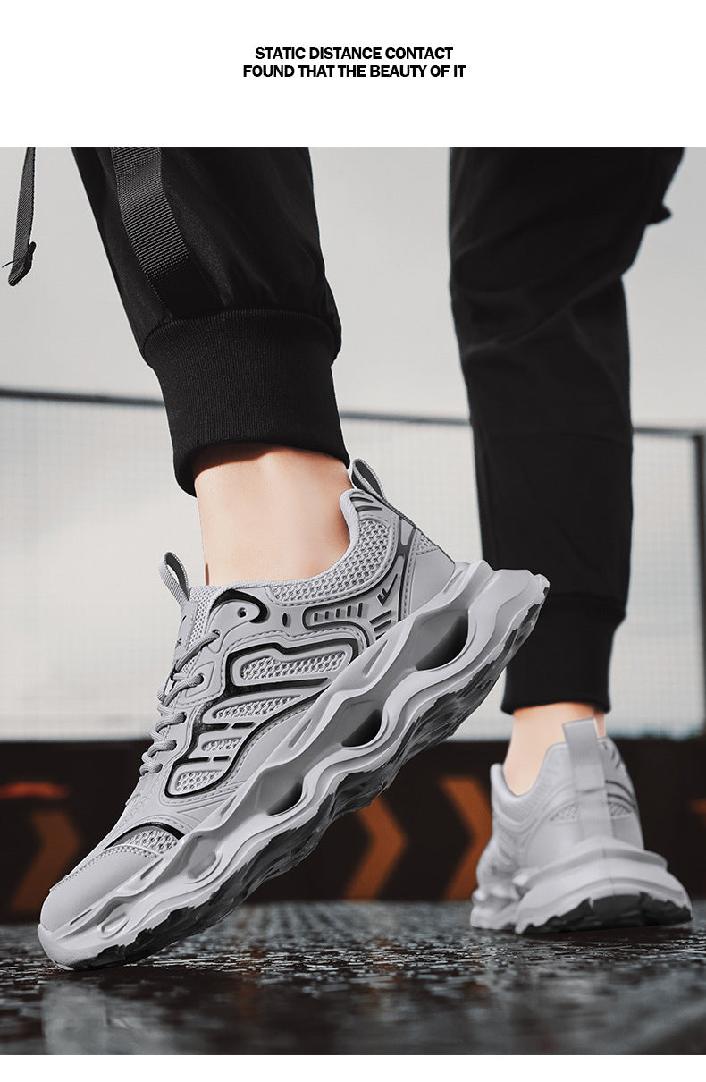 Warrior Men's Shoes 2026 New Model Breathable Hollow Soft Sole Shock Absorbing Lightweight Running Casual Sports Versatile Dad Sneakers