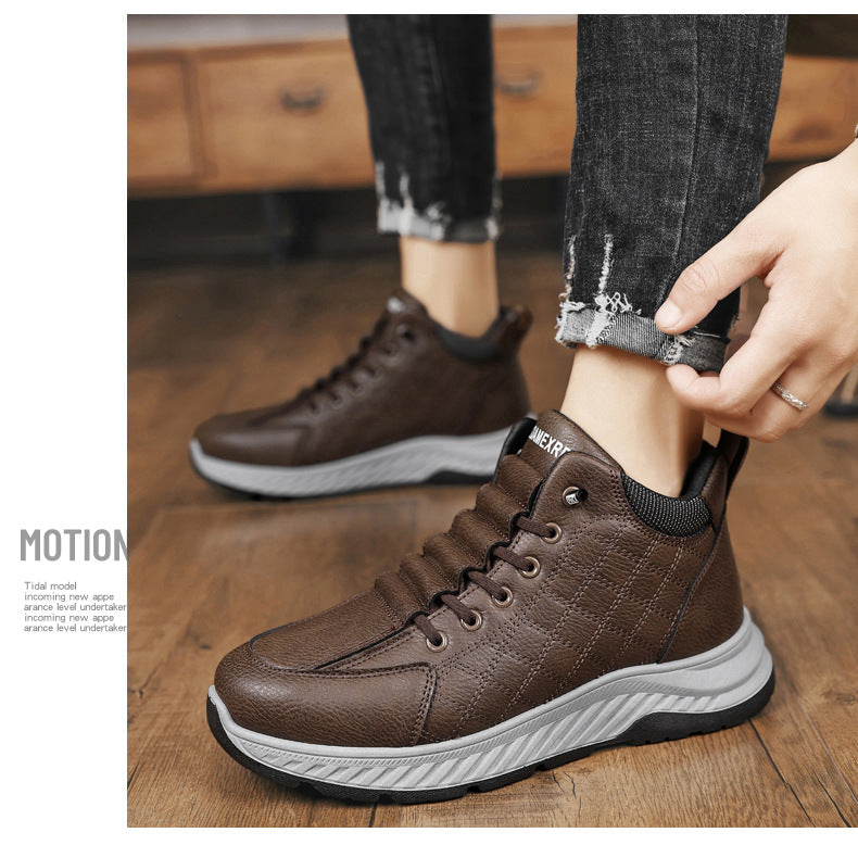 Casual Sports Leather Shoes Men's 2025 New Soft Sole Non-Slip Wear-Resistant Lightweight Fashionable Breathable Forrest Gump Shoes sneaker