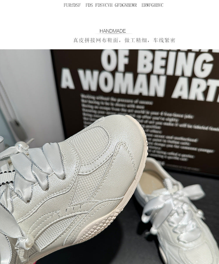 Sports Shoes for Women 2024 New Autum Women's Shoes Flats Breathable Forrest Gump Shoes Casual Versatile Ballet Moral Training Shoes Mesh