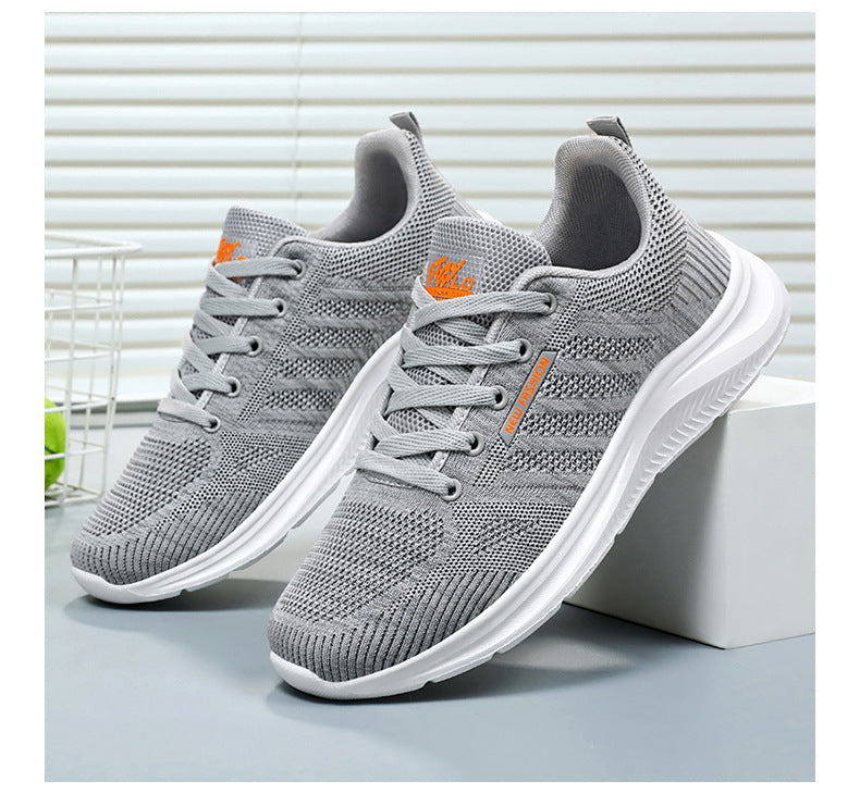 Men's Shoes 2026 Summer Running Shoes Cross-Border Wholesale Single Shoes Korean Style Soft Sole Breathable Sports Shoes
