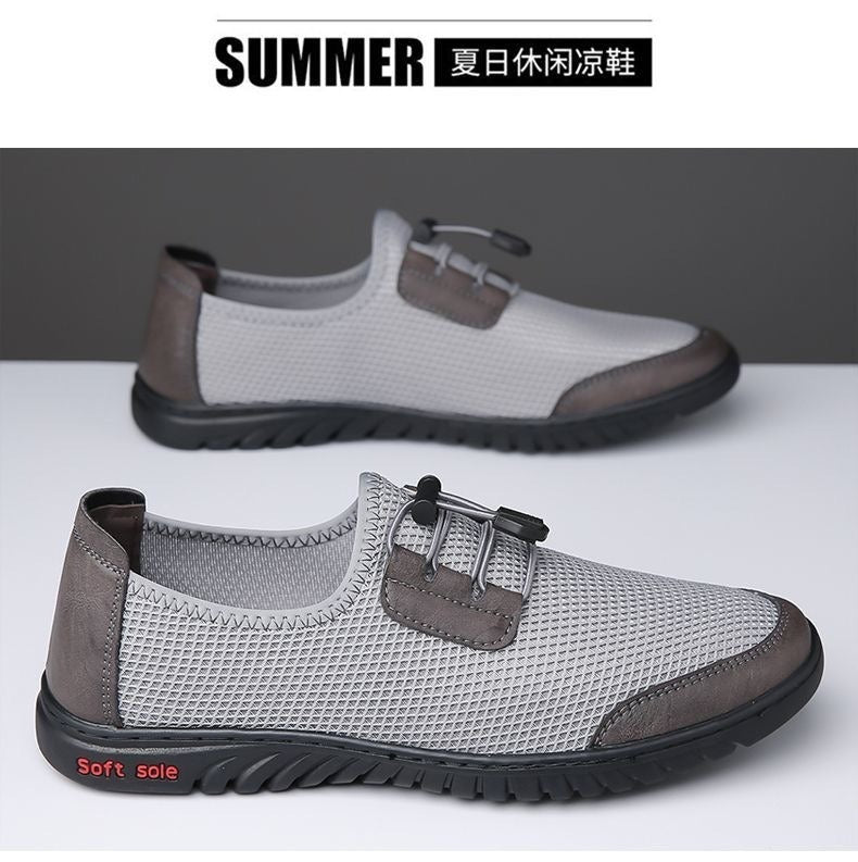 2026 Summer Men's Shoes New Sports Casual Shoes Lightweight Breathable Mesh Shoes Non-Slip Soft Sole Driving Shoes Slip-On