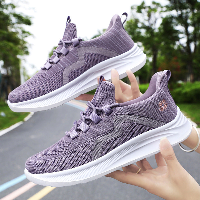 Summer New Style Walking Shoes, Shallow-Mouthed Women's Shoes, Casual Running Shoes, Comfortable Mom Shoes, Breathable Middle-Aged and Elderly Sports Shoes