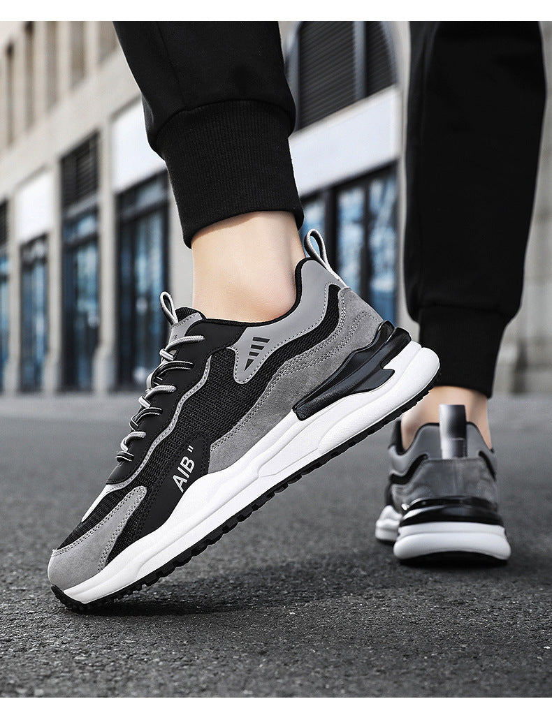 2025 Summer New All-match Men's Shoes Mesh Breathable Lightweight Soft Sole Running Shoes Men's Casual Sports Trendy Shoes