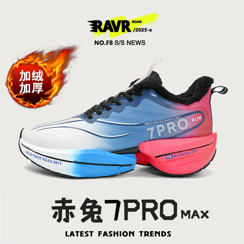 Running shoes winter fleece-lined mesh flying 3c boys sports running shoes