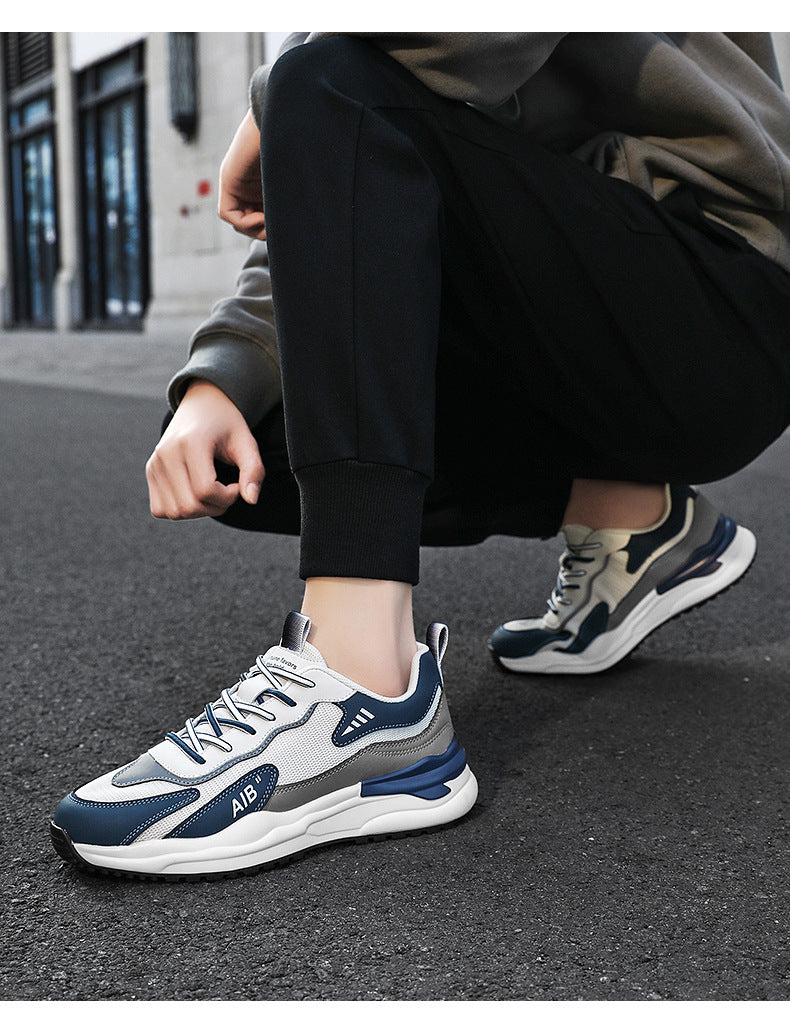 2025 Summer New All-match Men's Shoes Mesh Breathable Lightweight Soft Sole Running Shoes Men's Casual Sports Trendy Shoes