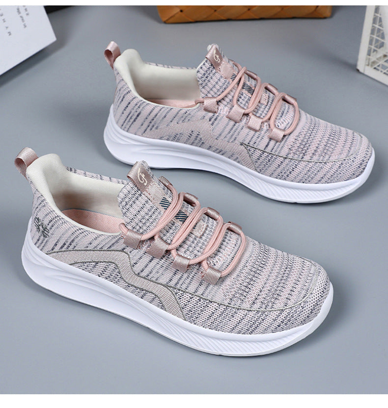 Summer New Style Walking Shoes, Shallow-Mouthed Women's Shoes, Casual Running Shoes, Comfortable Mom Shoes, Breathable Middle-Aged and Elderly Sports Shoes
