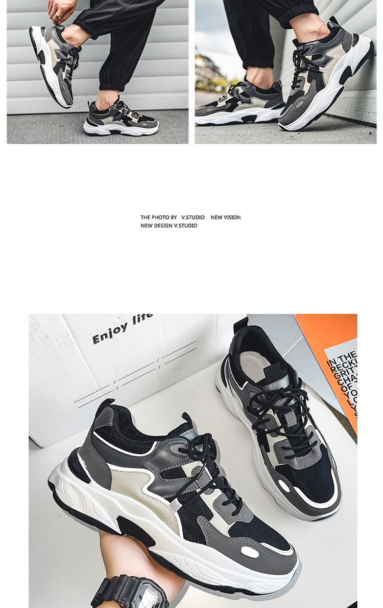 2025 New Mesh Breathable Trendy All-match Sports Leisure Running Height Increasing Cyber Celebrity Torre Trendy Shoes Summer Men's Shoes