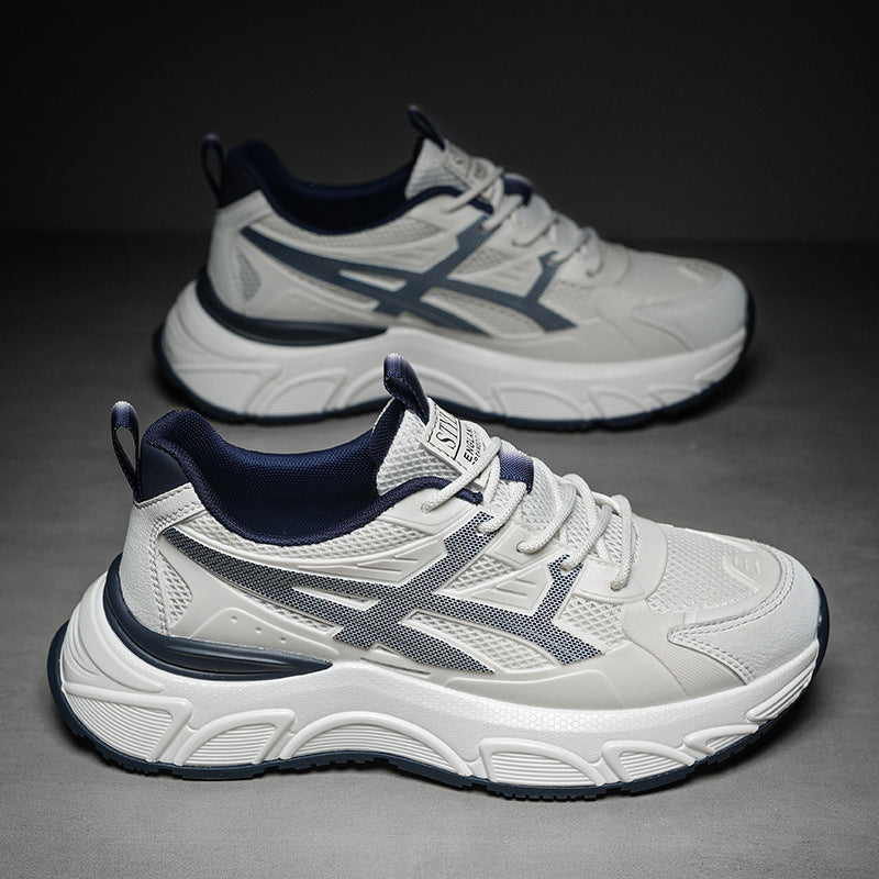 Men's New Spring Casual Comfortable Outdoor Versatile Soft-Soled Running Height-Increasing Sports Shoes for Students and Dads Trendy Shoes