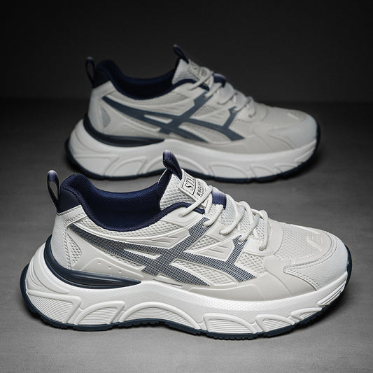 Men's New Spring Casual Comfortable Outdoor Versatile Soft-Soled Running Height-Increasing Sports Shoes for Students and Dads Trendy Shoes