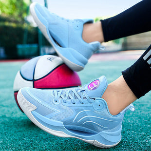 Basketball Shoes Men's and Women's Non-slip Wear-resistant Practical Training Shoes Mesh Breathable Running Sneakers for Teenagers and Students