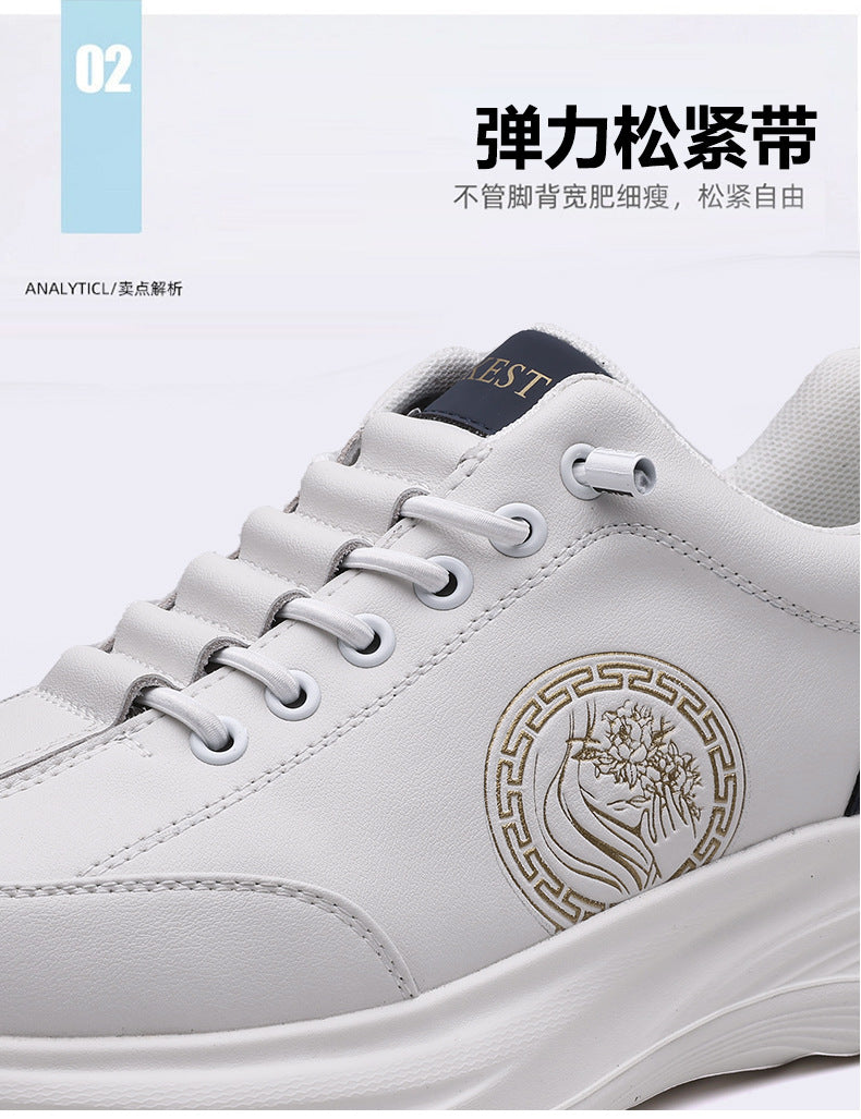 Men's Sports Shoes 2026 New Trendy Genuine Leather Lightweight Soft-Soled Soft-Surface Casual Shoes for Male Students Running Outdoor Men's Shoes