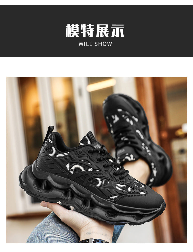 Men's Shoes 2026 New Spring Breathable Trendy Sports Casual Running Shoes for Teenagers Shock-Absorbing Height-Increasing Dad Sneakers