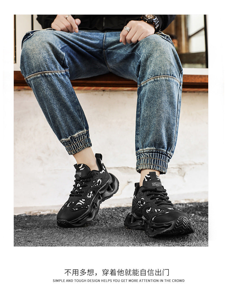 Men's Shoes 2026 New Spring Breathable Trendy Sports Casual Running Shoes for Teenagers Shock-Absorbing Height-Increasing Dad Sneakers