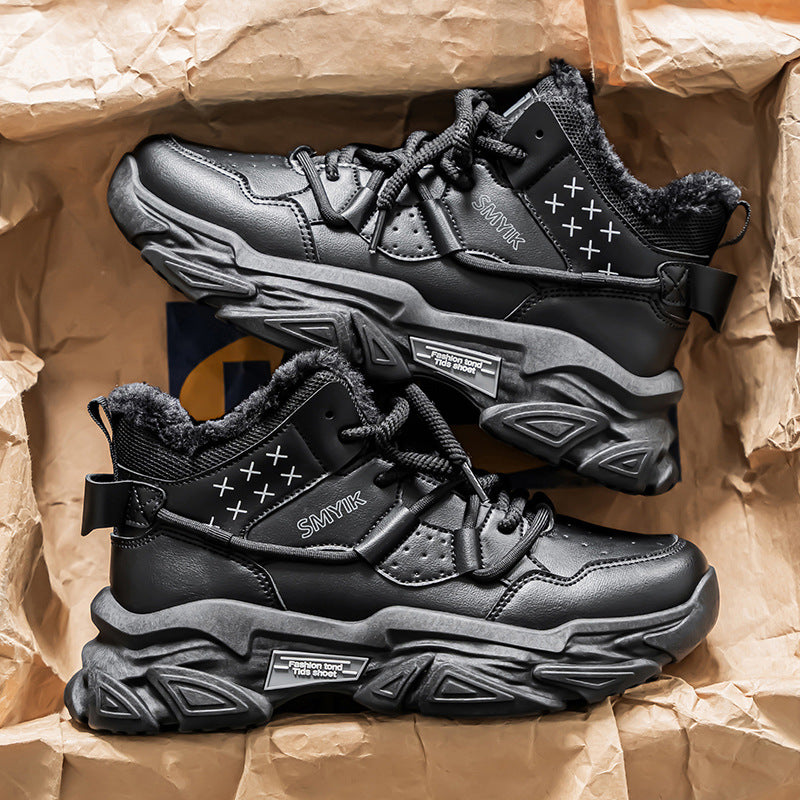 Men's Shoes New Fashion Brand fleece-lined Warm Running sneaker Increased High-end Sense Teenagers All-match Putian Torre Shoes