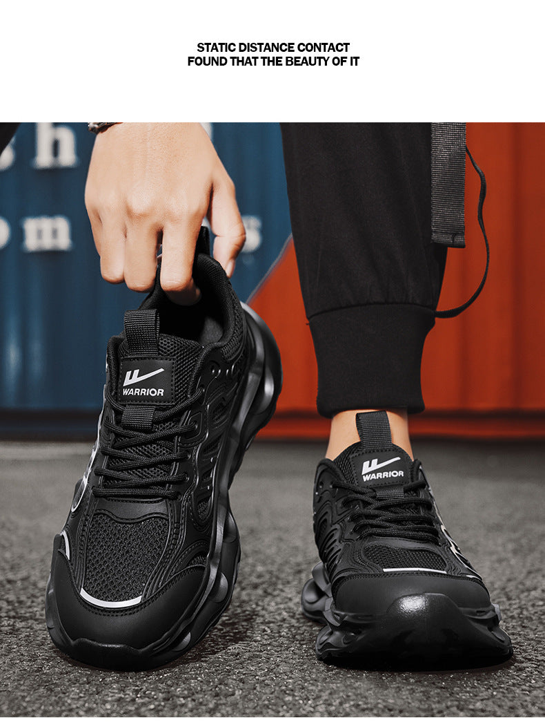 Warrior Men's Shoes 2026 New Model Breathable Hollow Soft Sole Shock Absorbing Lightweight Running Casual Sports Versatile Dad Sneakers