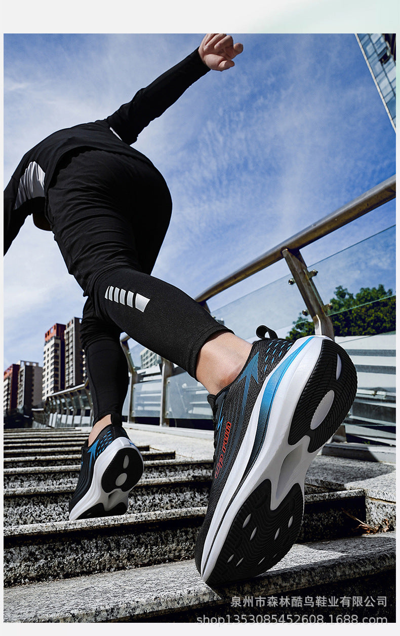 Up run2024 autumn new fashion lightweight running shoes teenagers students running shoes soft bottom leather sneaker