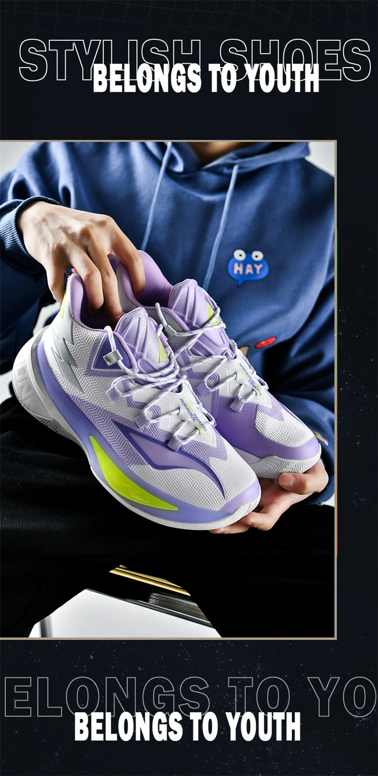 Basketball Shoes Men's and Women's Non-slip Wear-resistant Practical Training Shoes Mesh Breathable Running Sneakers for Teenagers and Students