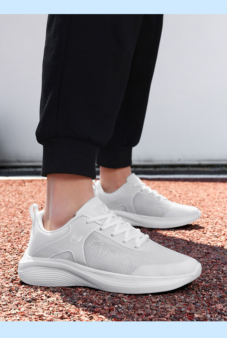 Large Size 45 New Breathable Lightweight Men's Running Shoes, High-End Trendy White Sneakers, Fashionable Sports Running Shoes