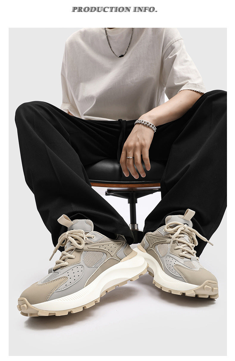 HOBIBEAR Men's Shoes Spring and Autumn Trendy Brand Breathable Thick-soled Torre Shoes Men's Casual Running sneaker Youth Trendy Shoes