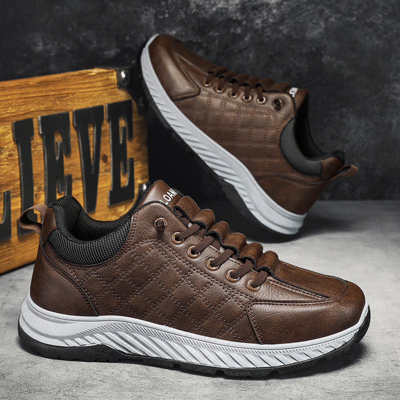 Casual Sports Leather Shoes Men's 2025 New Soft Sole Non-Slip Wear-Resistant Lightweight Fashionable Breathable Forrest Gump Shoes sneaker