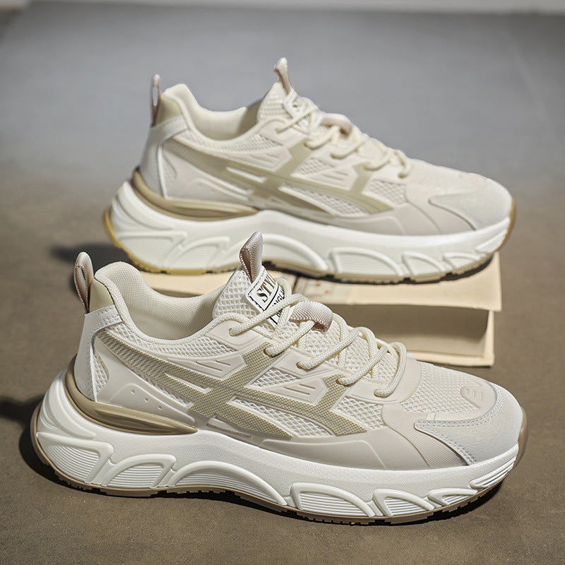 Men's New Spring Casual Comfortable Outdoor Versatile Soft-Soled Running Height-Increasing Sports Shoes for Students and Dads Trendy Shoes