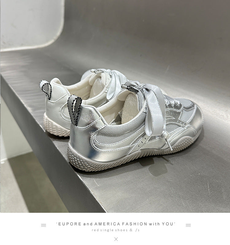 Sports Shoes for Women 2024 New Autum Women's Shoes Flats Breathable Forrest Gump Shoes Casual Versatile Ballet Moral Training Shoes Mesh