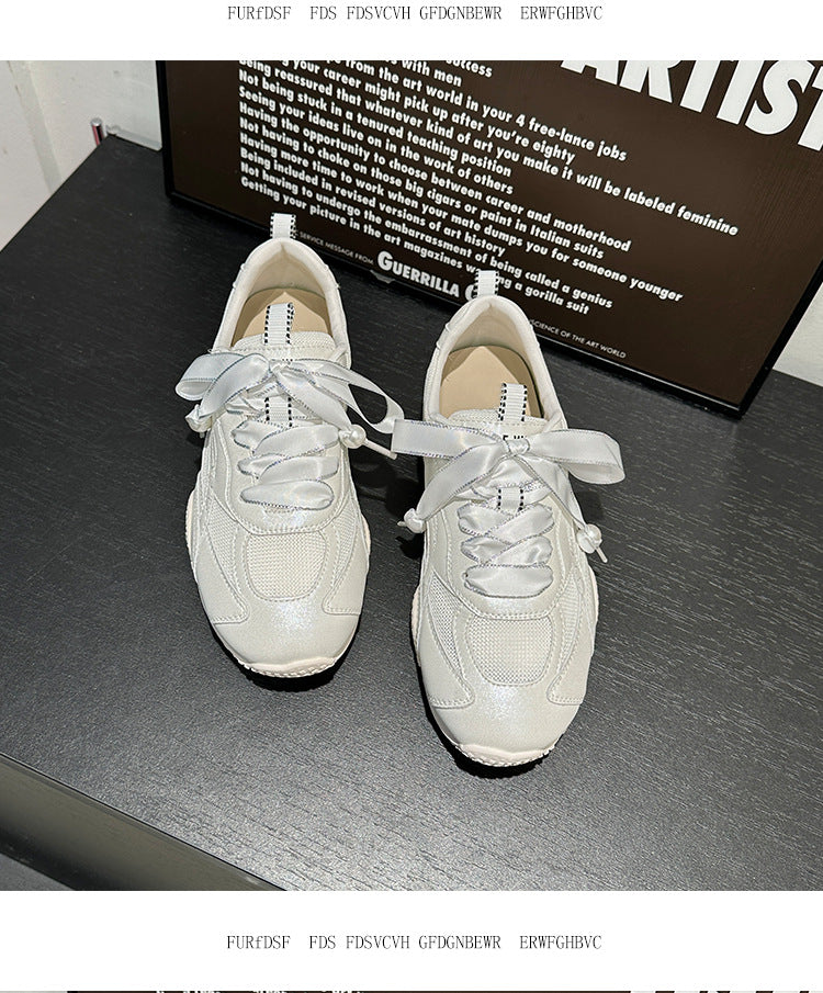 Sports Shoes for Women 2024 New Autum Women's Shoes Flats Breathable Forrest Gump Shoes Casual Versatile Ballet Moral Training Shoes Mesh