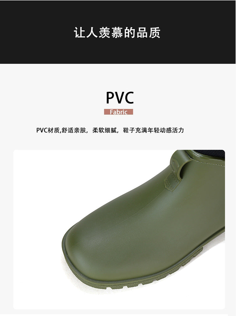 Water Shoes for Women, Chelsea Style with Fleece Lining, Short Rain Boots for Men, Low-Top Rubber Shoes for Men and Women, Non-Slip and Wear-Resistant