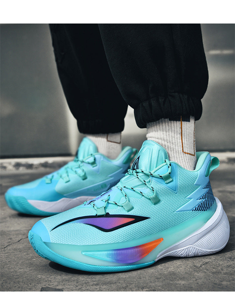 Basketball Shoes Men's and Women's Non-slip Wear-resistant Practical Training Shoes Mesh Breathable Running Sneakers for Teenagers and Students