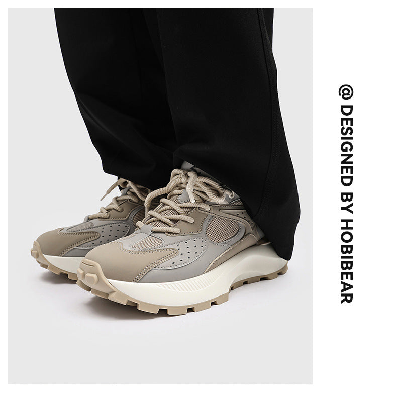 HOBIBEAR Men's Shoes Spring and Autumn Trendy Brand Breathable Thick-soled Torre Shoes Men's Casual Running sneaker Youth Trendy Shoes